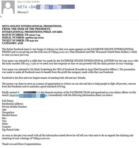 facebook lottery program|Facebook and Spam: No, You’re Not a Lucky Winner .